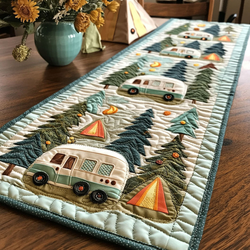 Rolling Campers  Quilted Table Runner EM15