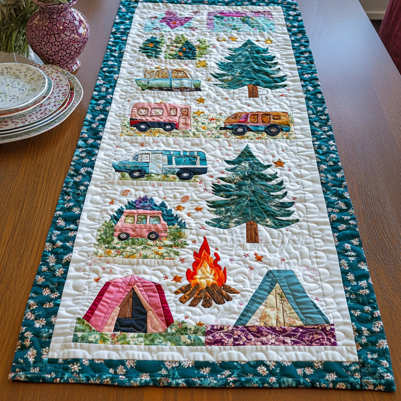 Campout Memories Quilted Table Runner EM16