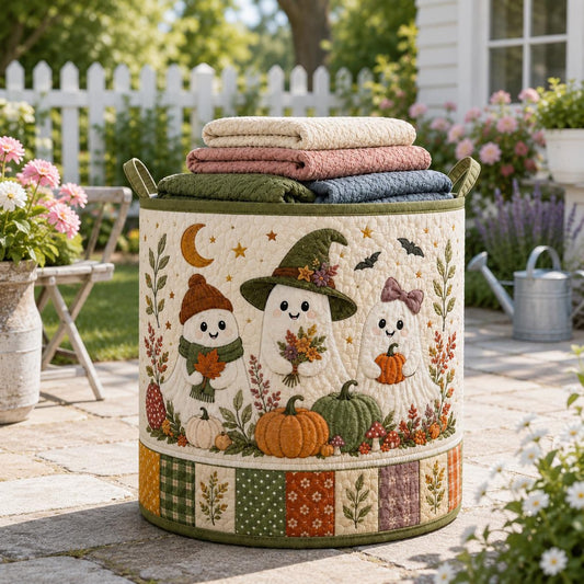 Cute Ghost Quilted Laundry Basket EM08