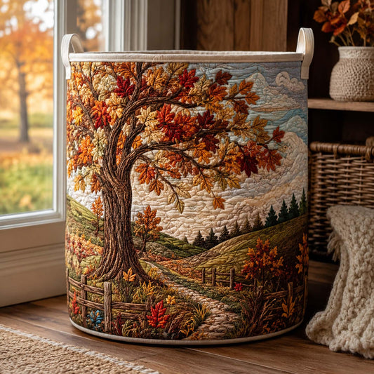 Autumn Path Quilted Laundry Basket EM13
