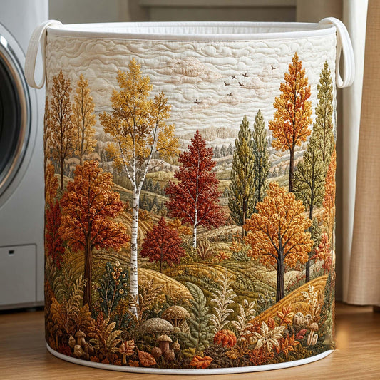 Fall Forest Quilted Laundry Basket EM14