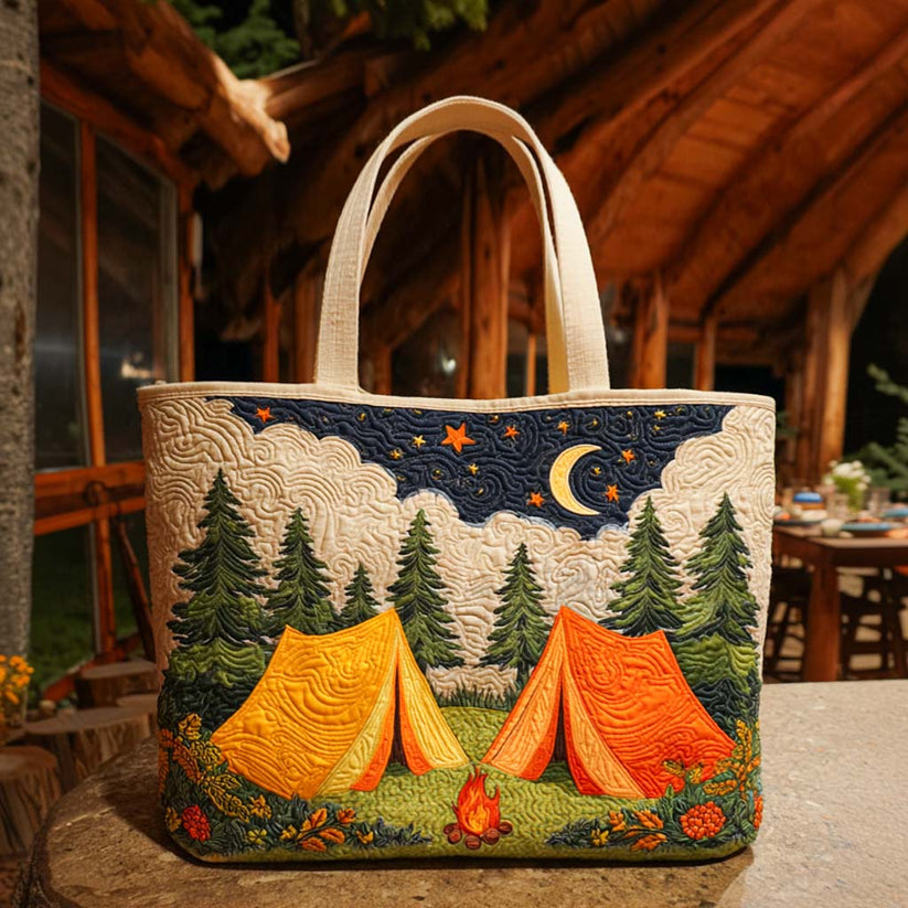 Campfire Night Quilted Tote Bag EM13