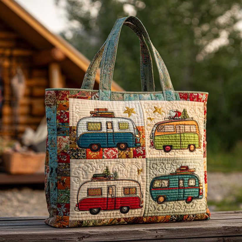 Happy Camp Days Quilted Tote Bag EM15