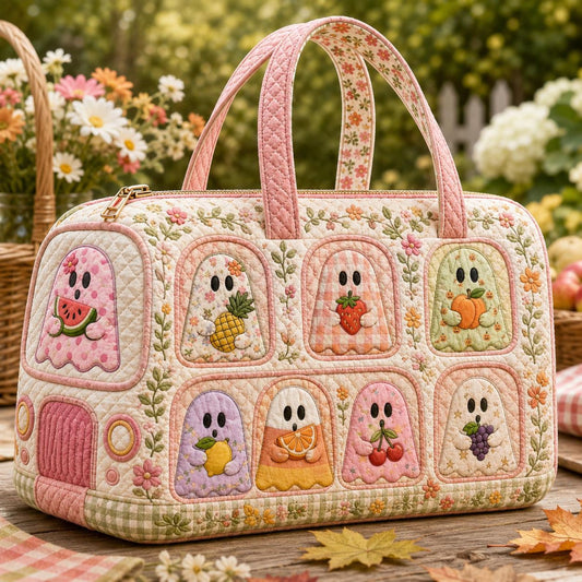 Cute Ghost Floral Quilted Duffle Bag EM16
