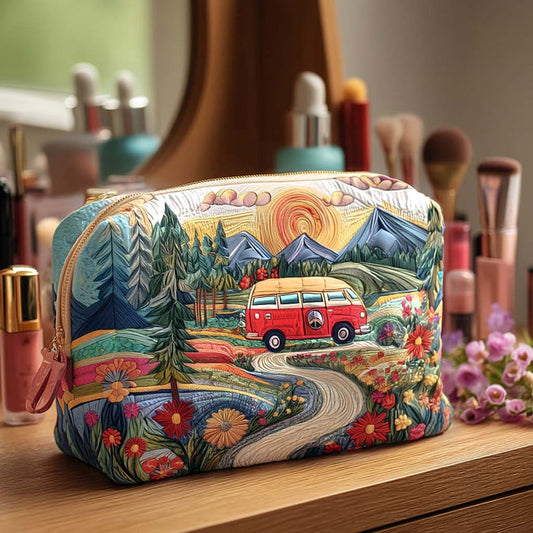 Wildflower Camper Quilted Makeup Bag EM02