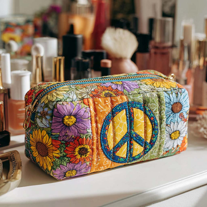 Blooming Peace Quilted Makeup Bag EM09