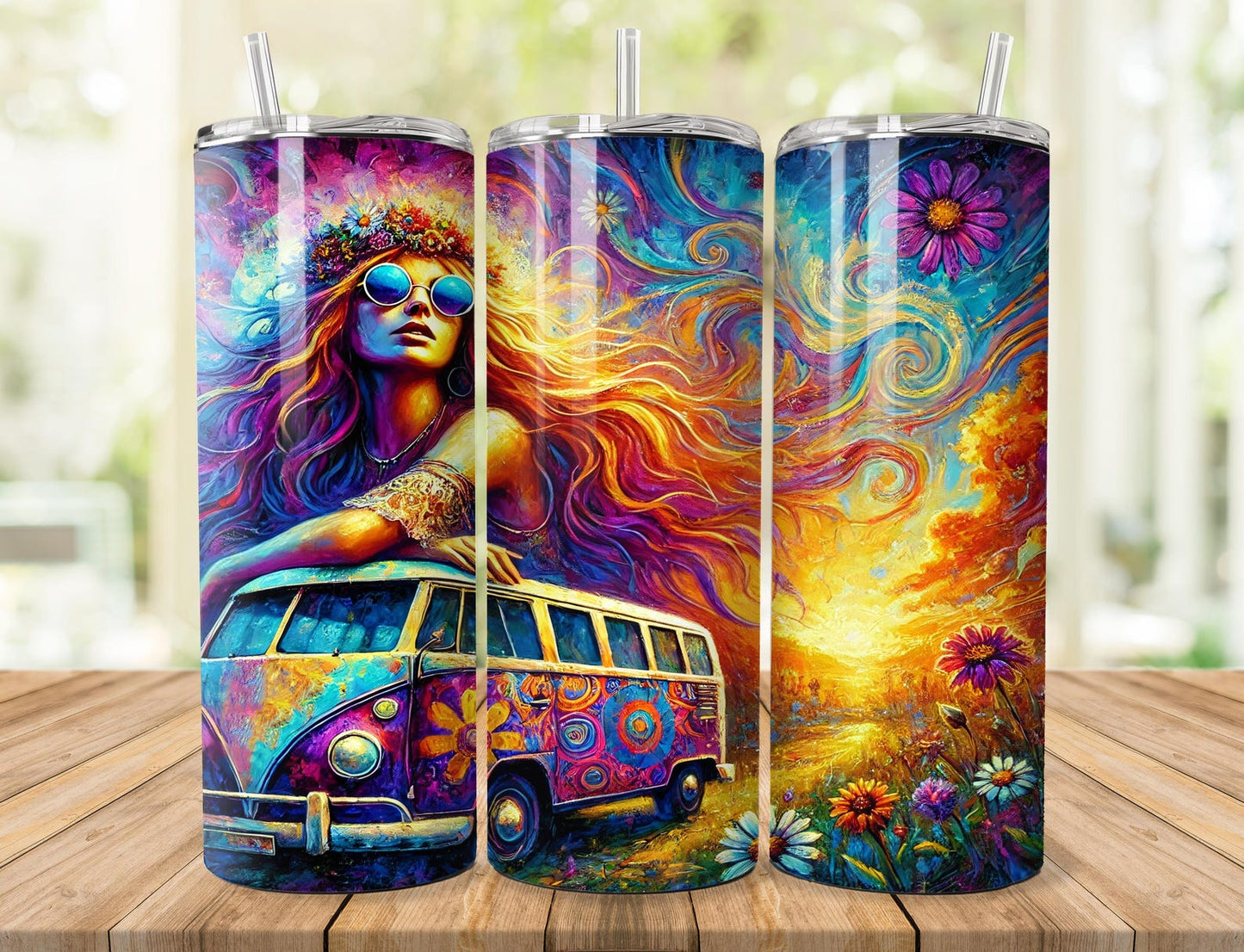 Hippie Girl Skinny Tumbler EM02