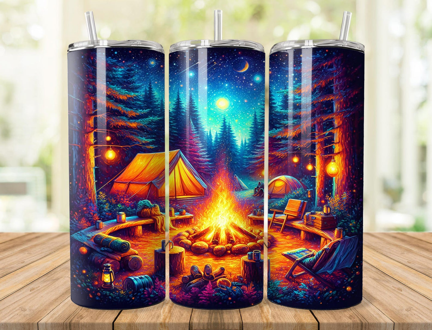 Forest Camping Skinny Tumbler EM04