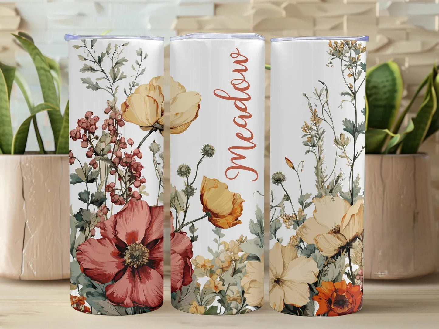 Wildflower Personalized Skinny Tumbler EM07