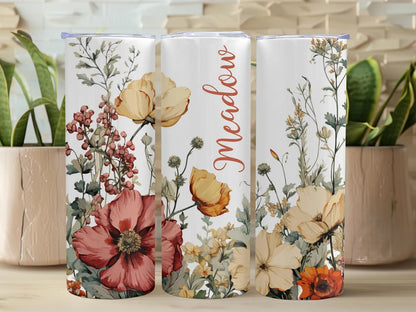 Wildflower Personalized Skinny Tumbler EM07