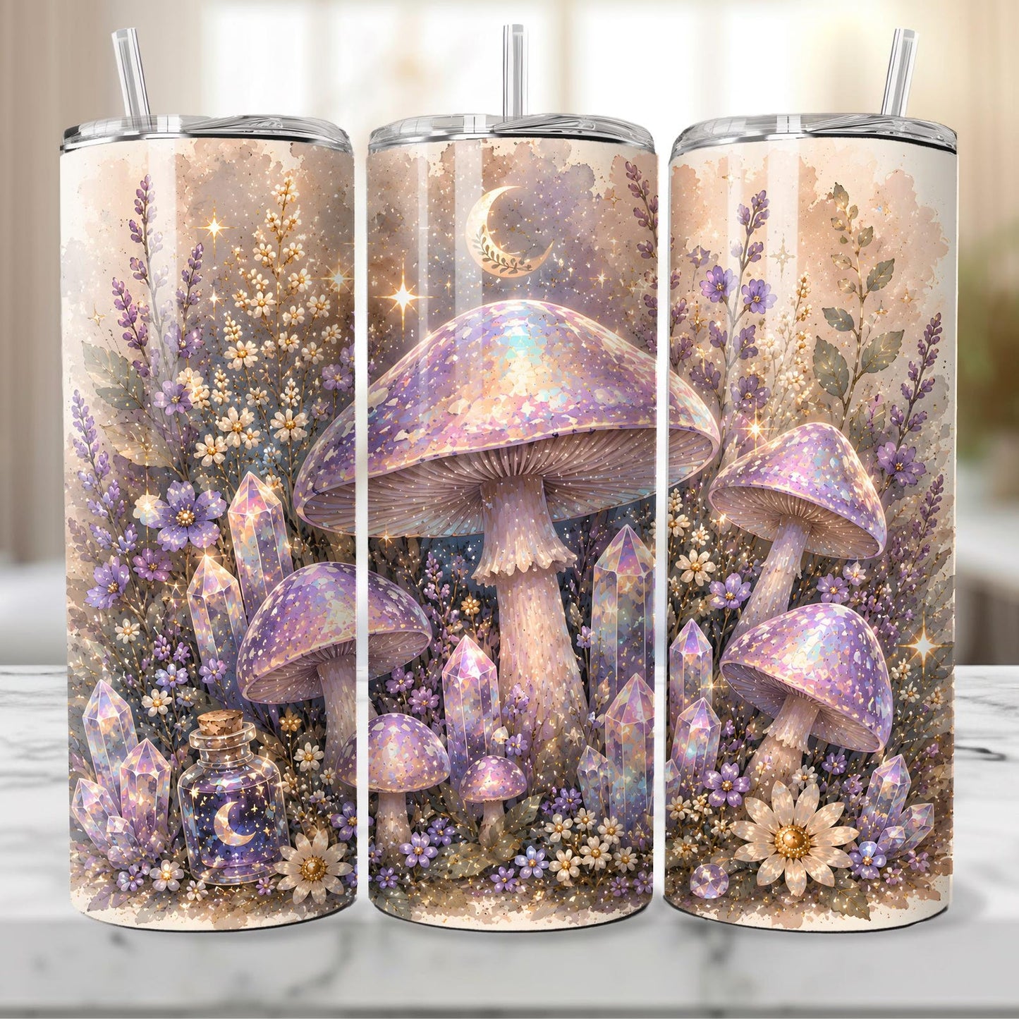 Holographic Mushroom Skinny Tumbler EM10