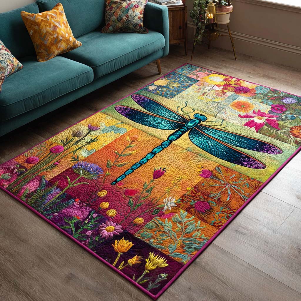 Dragonfly Patchwork Area Rug LD17