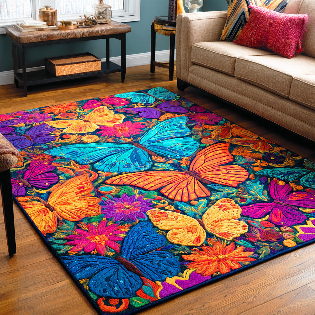 Blossom Wings Butterfly Area Rug LD20