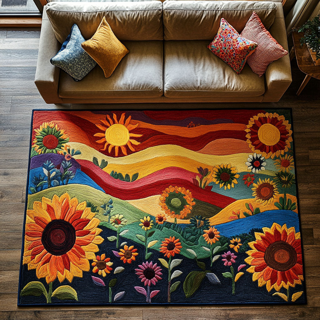 Color Bloom Sunflower Area Rug LD24