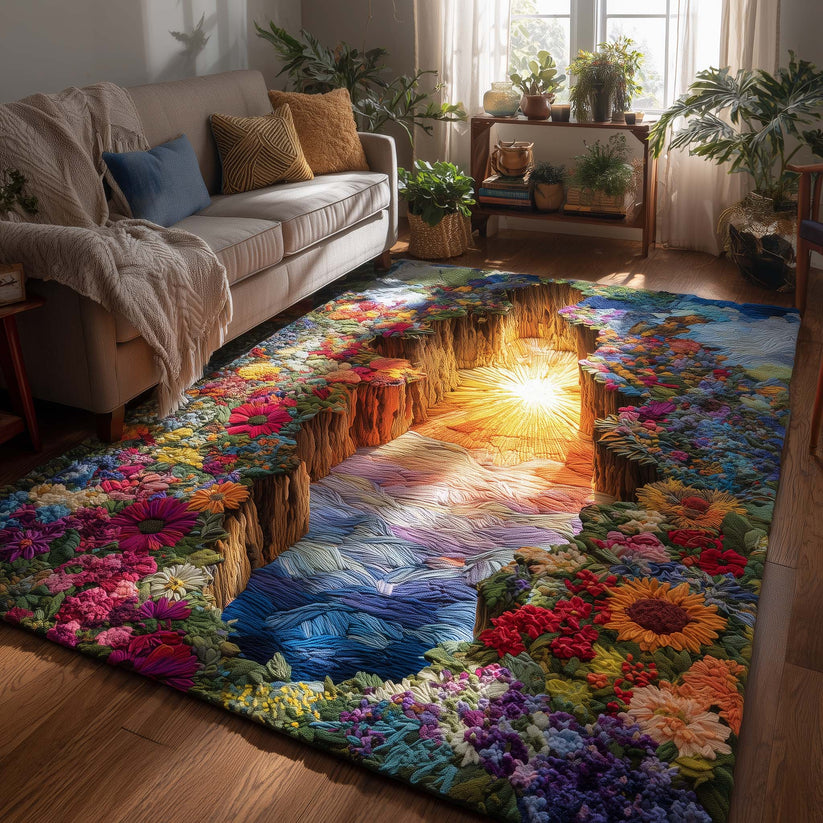 3D Flower Landscape Area Rug LD25