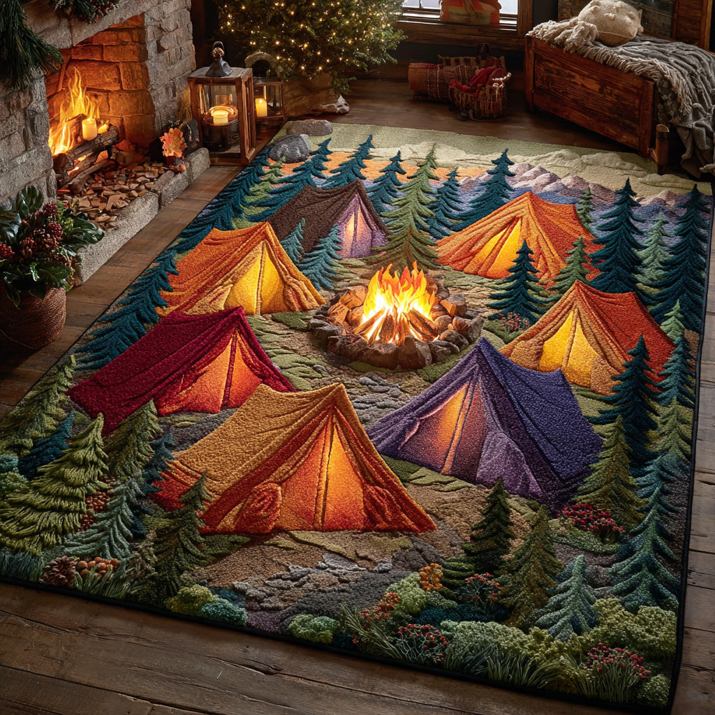 Cozy Forest Camping Area Rug LD28