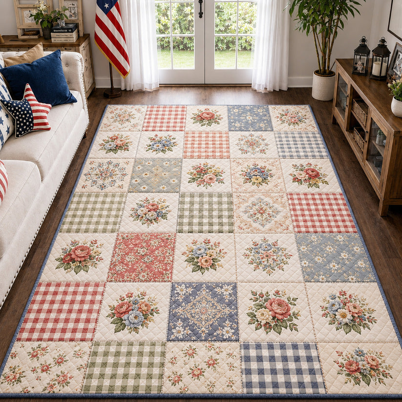 American Country Patchwork Area Rug LD33