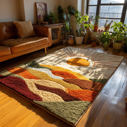 Sunburst Mountain Premium Faux Cashmere Area Rug LD02