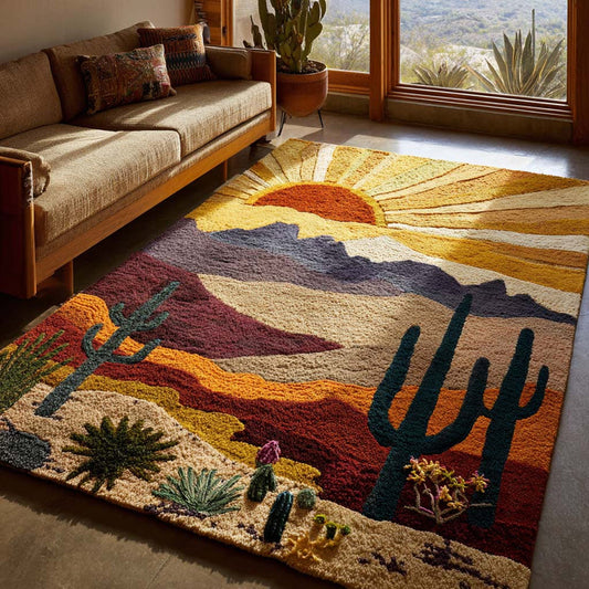 Desert Sunrise Premium Faux Cashmere Area Rug LD03