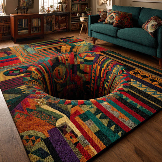 Boho Aztec 3D Premium Faux Cashmere Area Rug LD05