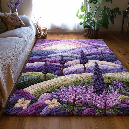 The Lavender Fields Premium Faux Cashmere Area Rug LD09