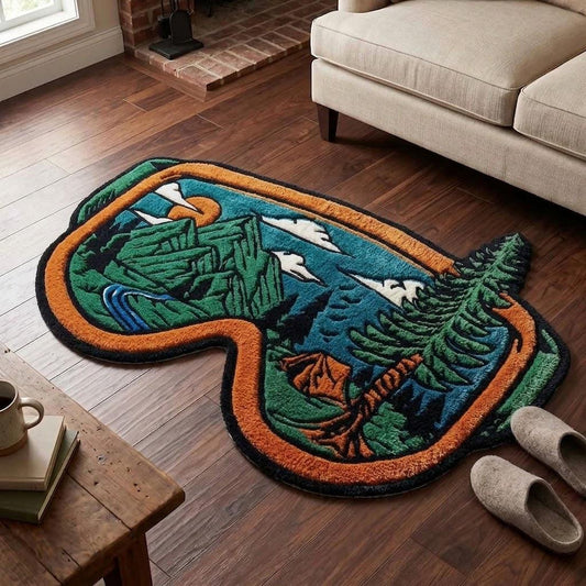 Outdoor Adventure Custom Shape Area Rug Faux Cashmere Style LD19
