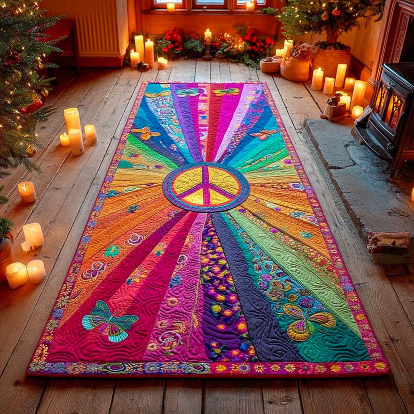 Rainbow Peace Garden Runner Carpet LD05