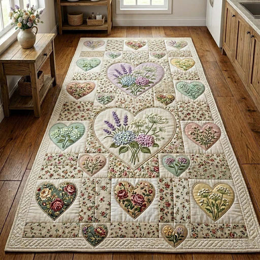 Cottagecore Floral Heart Runner Carpet LD07