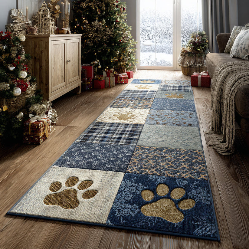 Festive Paws Patchwork Runner Carpet LD13