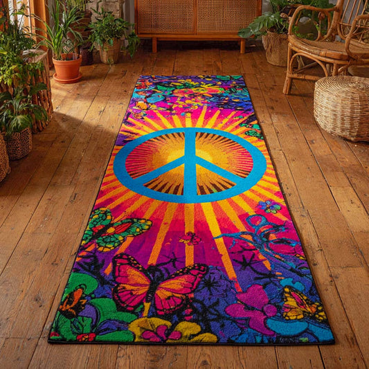 Colorful Butterfly Peace Sign Runner Carpet LD20