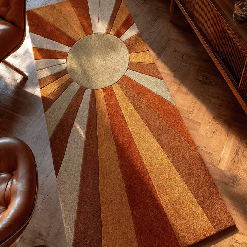 Boho Retro Sunburst Runner Carpet LD23