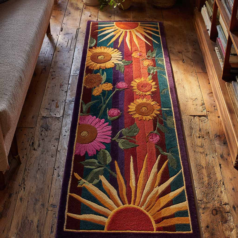 Vintage Sunrise Sunflower Runner Carpet LD24