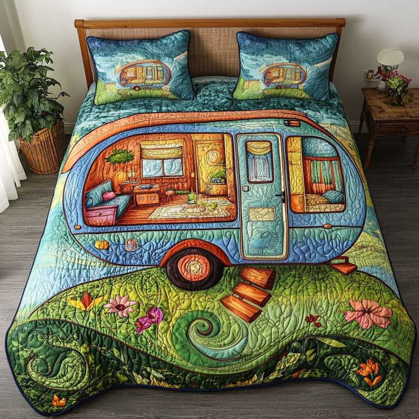 Cozy Camper Quilted Bedding Set LD05