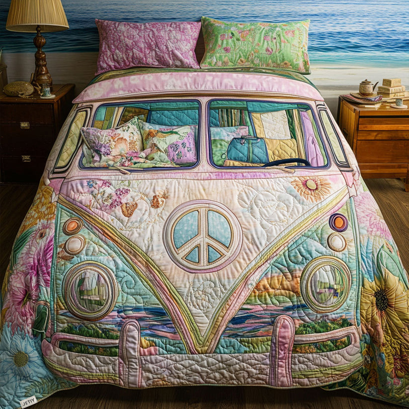 Vintage Van Escape Quilted Bedding Set LD06