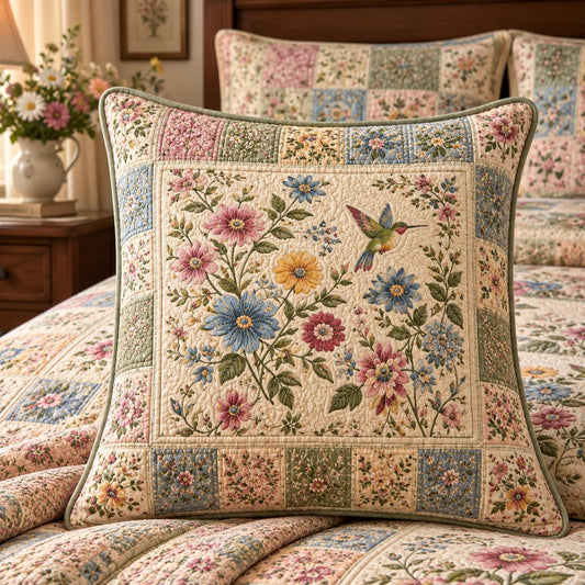 Vintage Floral Patchwork Quilted Pillow Cover LD20QLTPLC