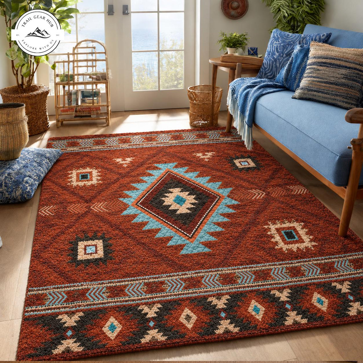 Rustic Western Tribal Faux Cashmere Area Rug LD25FCARUG