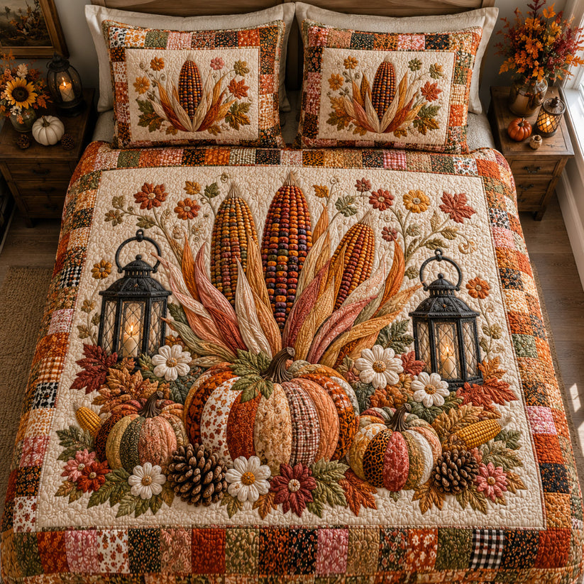 Autumn Harvest Glow Quilted Bedding Set LD30