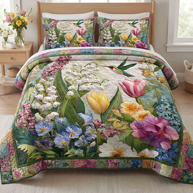 Spring Garden Quilted Bedding Set LD46