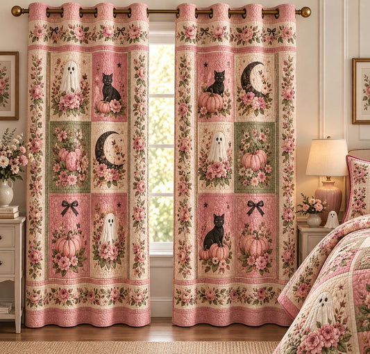 Pastel Spooky Season Quilted Curtains LD54QLTCT