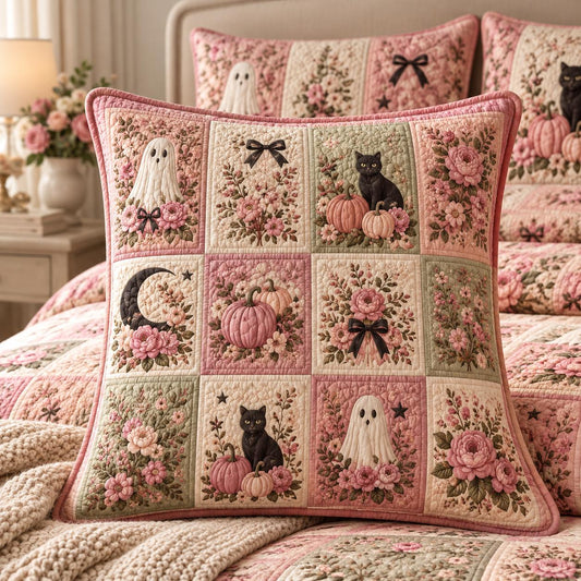 Pastel Spooky Season Quilted Pillow Cover LD54QLTPLC