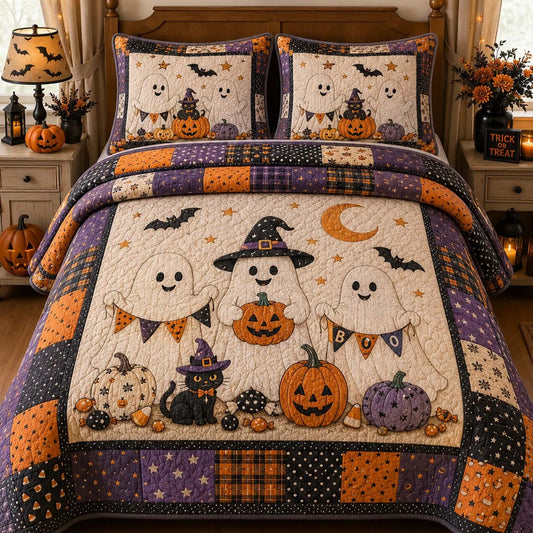 Spooky Cute Halloween Quilted Bedding Set LD55