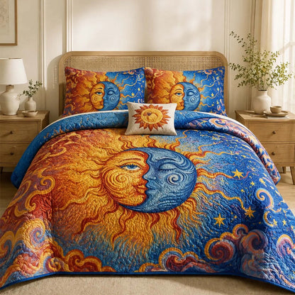 Boho Split Sunburst Quilted Bedding Set LD60