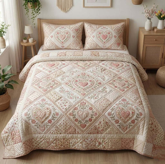 Cozy Cottagecore Patchwork Quilted Bedding Set LD75