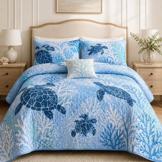 Ocean Sea Turtle Quilted Bedding Set LD97