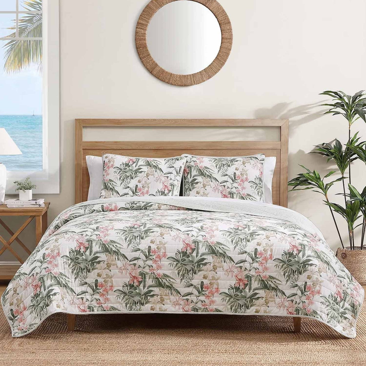 Tropical Floral Quilted Bedding Set LD102