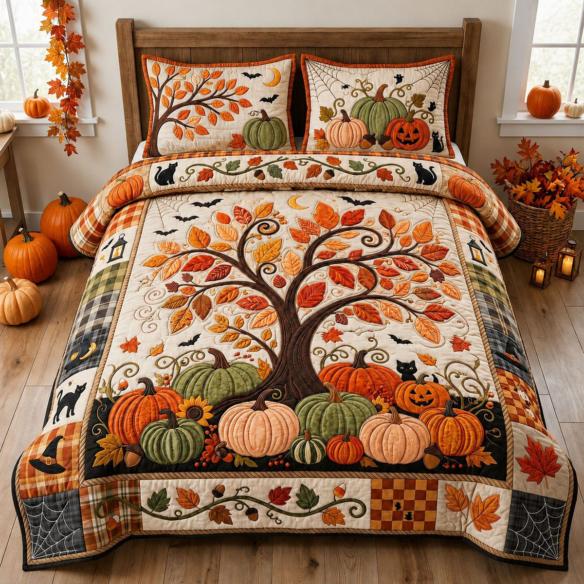 Autumn Tree Quilted Bedding Set LD130