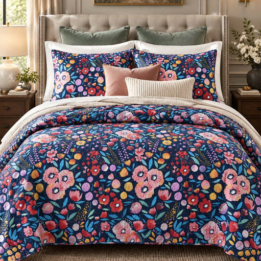 Wildflower Garden Reversible Quilted Bedding Set LD207