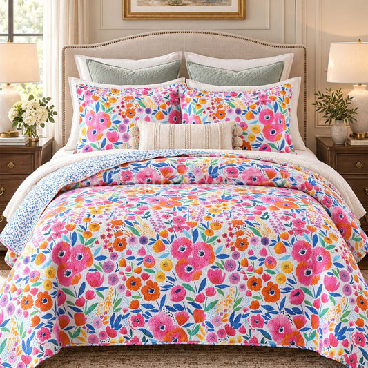 Spring Blossom Quilted Bedding Set LD209