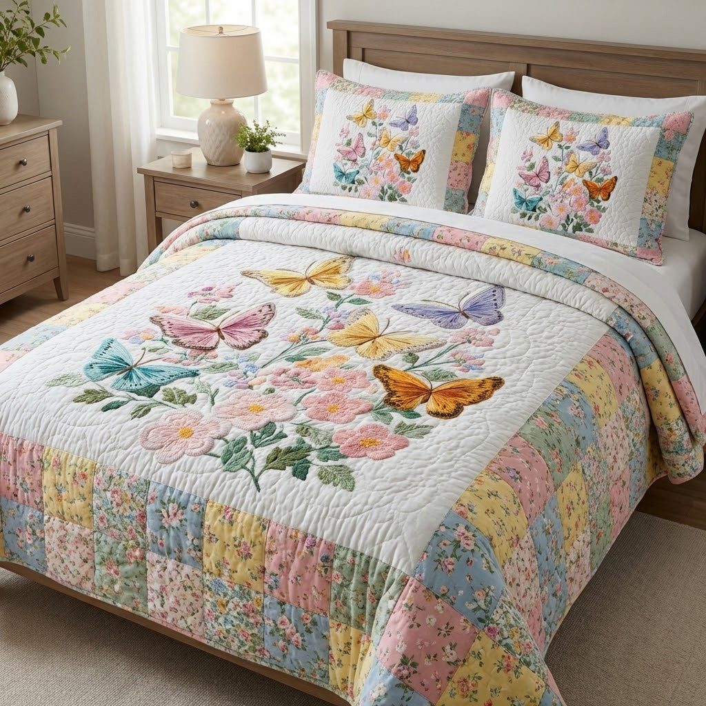 Wildflower Waltz Quilted Bedding Set LD231