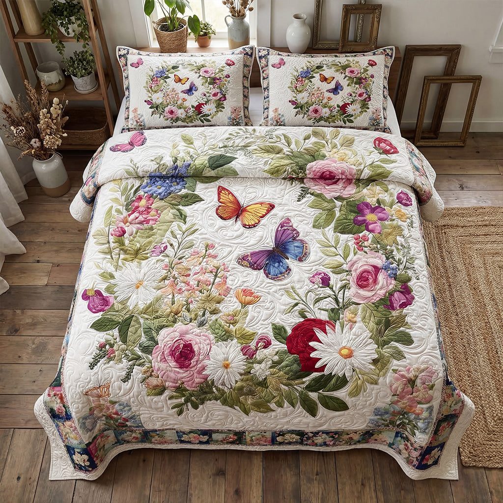 Spring Floral Escape Quilted Bedding Set LD234